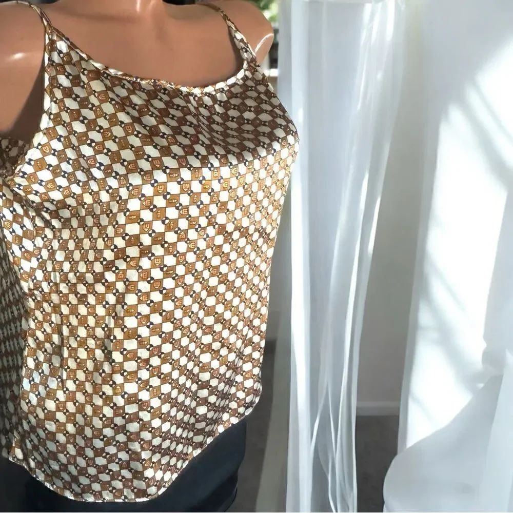 Satin Cami l Shiny & Soft, Sleeveless l M l EUC